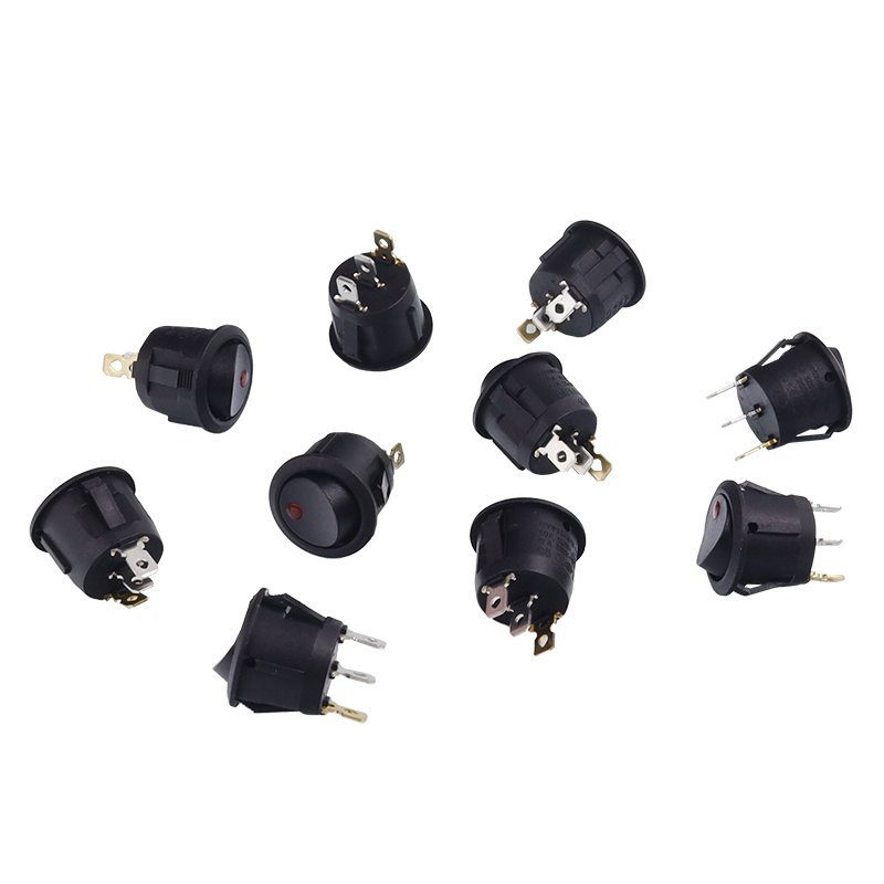 ROUND ROCKER lüliti ON-OFF, 3 kontakti, 6A/250V AC, ILLUMINATED, FI 20MM, 10PCS/pakk