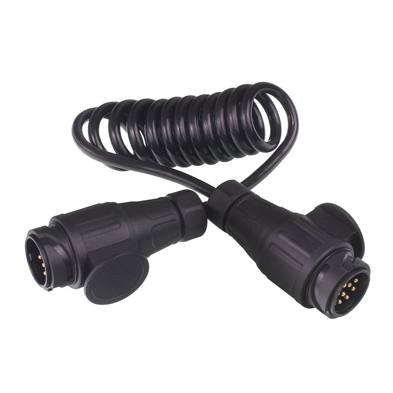 SPIRAL kaabel 13/12V plastik PLUGS, 8 WIRES, WORKING pikkus MAX 1.5M