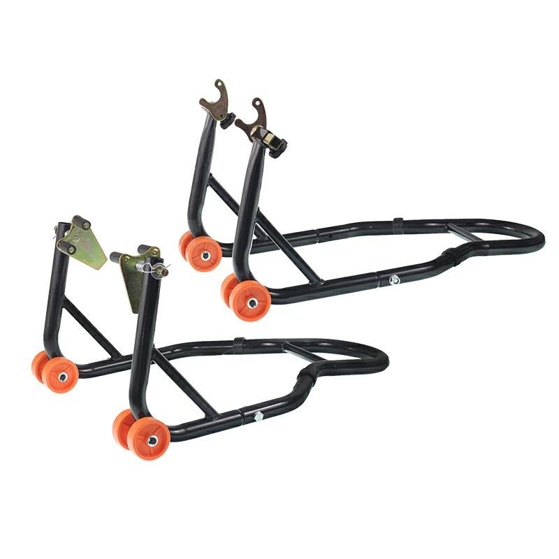 STOJAK MOTOCYKLOWY COMBO Z KÓŁKAMI 2 W 1 - tagumine+eesmine - UDŹWIG KOMPLETU DO 340KG