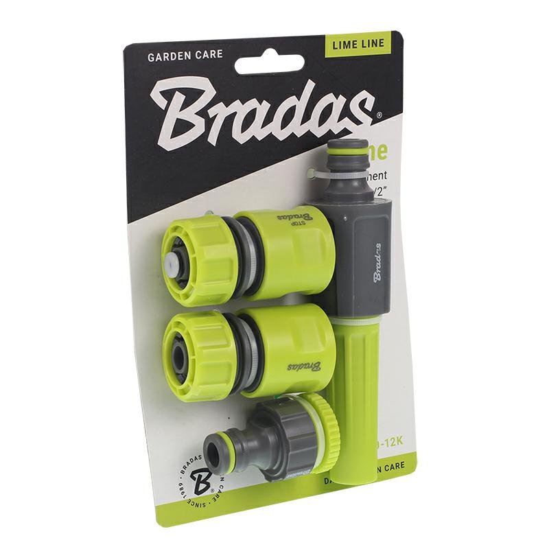 STRAIGHT pihustiotsak komplekt 1/2 tolli koos ühendused, 4 tk, LIME