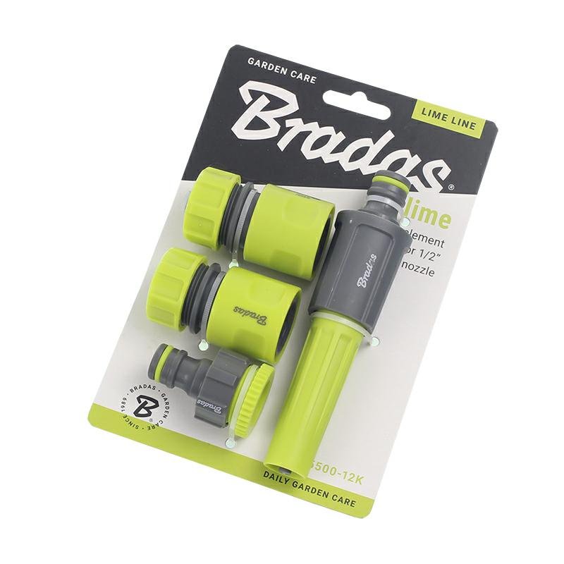 STRAIGHT pihustiotsak komplekt 1/2 tolli koos ühendused, 4 tk, LIME