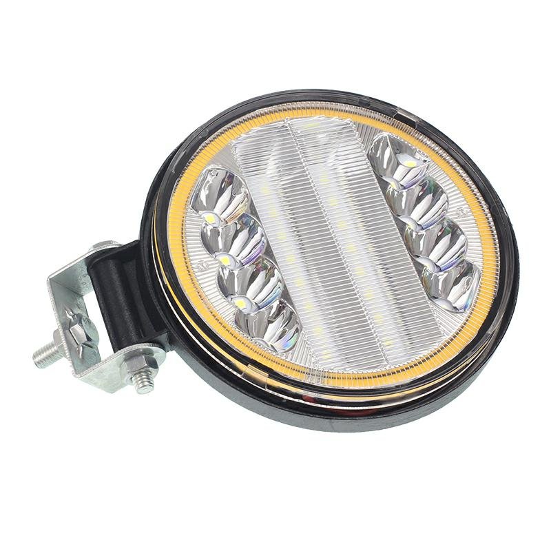TÖÖLAMP, 24 LED + MARKER LED, ÜMMARGUNE ESIPIND, 12-24V, FI 110MM, PAKSUS: 28 MM