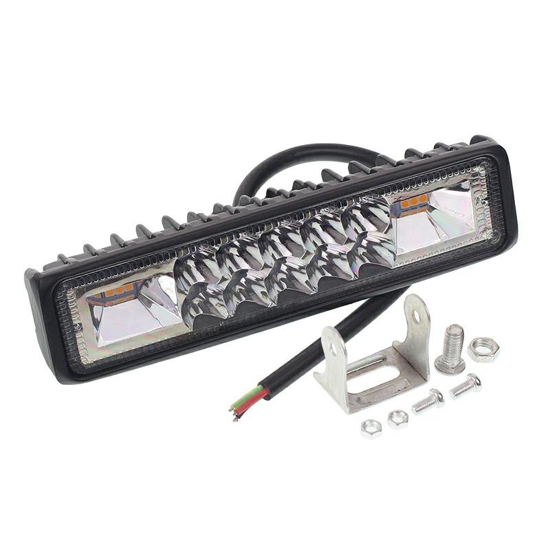 TÖÖLAMP, LED-PANEEL, 16 LED-D KOOS STROBOGA, ALUMIINIUMKORPUS, 35MM PAKS, VALGE VALGUS (SISEMINE), KOLLANE STROOB (VÄLINE)