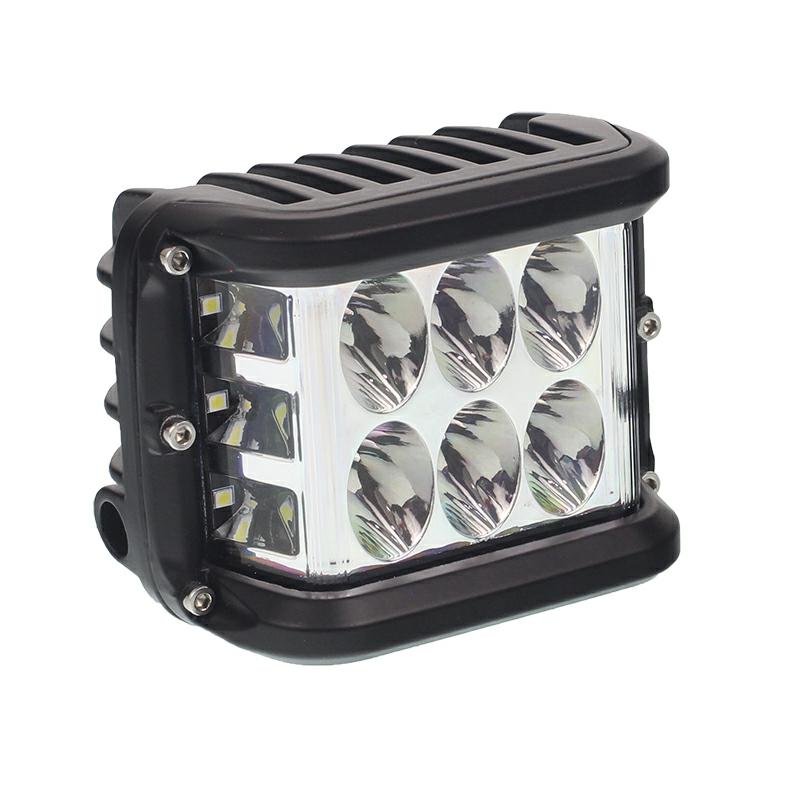 TÖÖLAMP, LED-PANEEL, VALGE VALGUS, KUUBIKU STROBO, 10-30V, 12LED, 97X75X60 MM, ALUMIINIUM-KORPUS