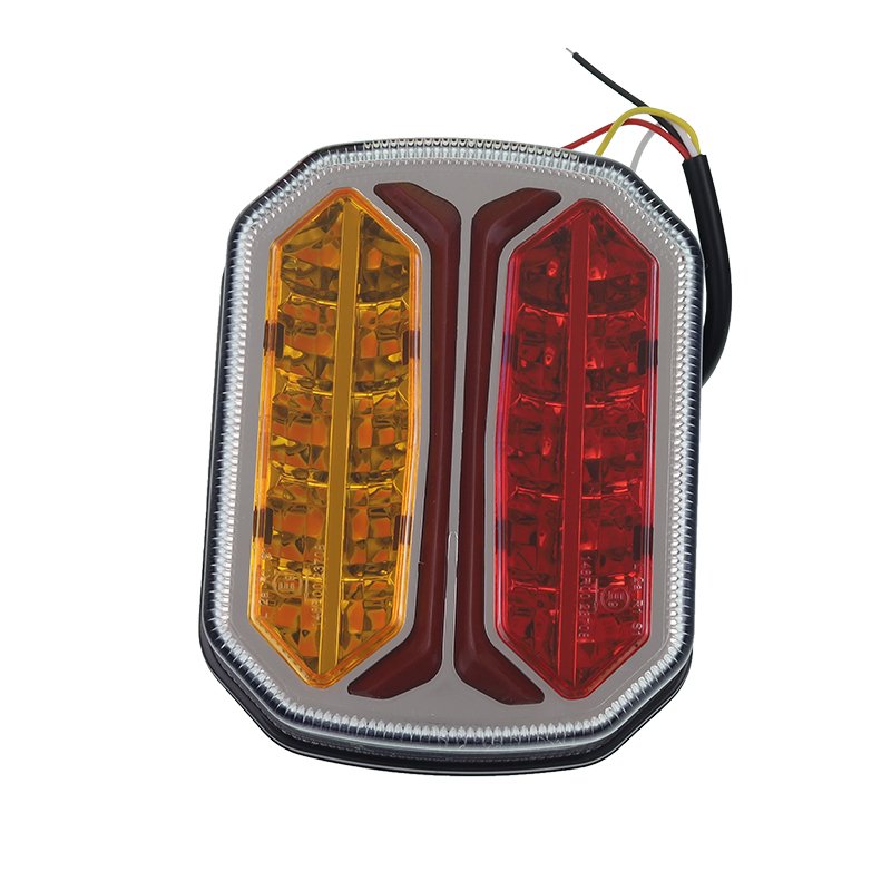 Tagumine LIGHT ASSEMBLY vasak 3-SEGMENT, LED haagis, DYNAMIC INDICATOR, nelikant, 42 LED, 12/24V, 14CM juhe