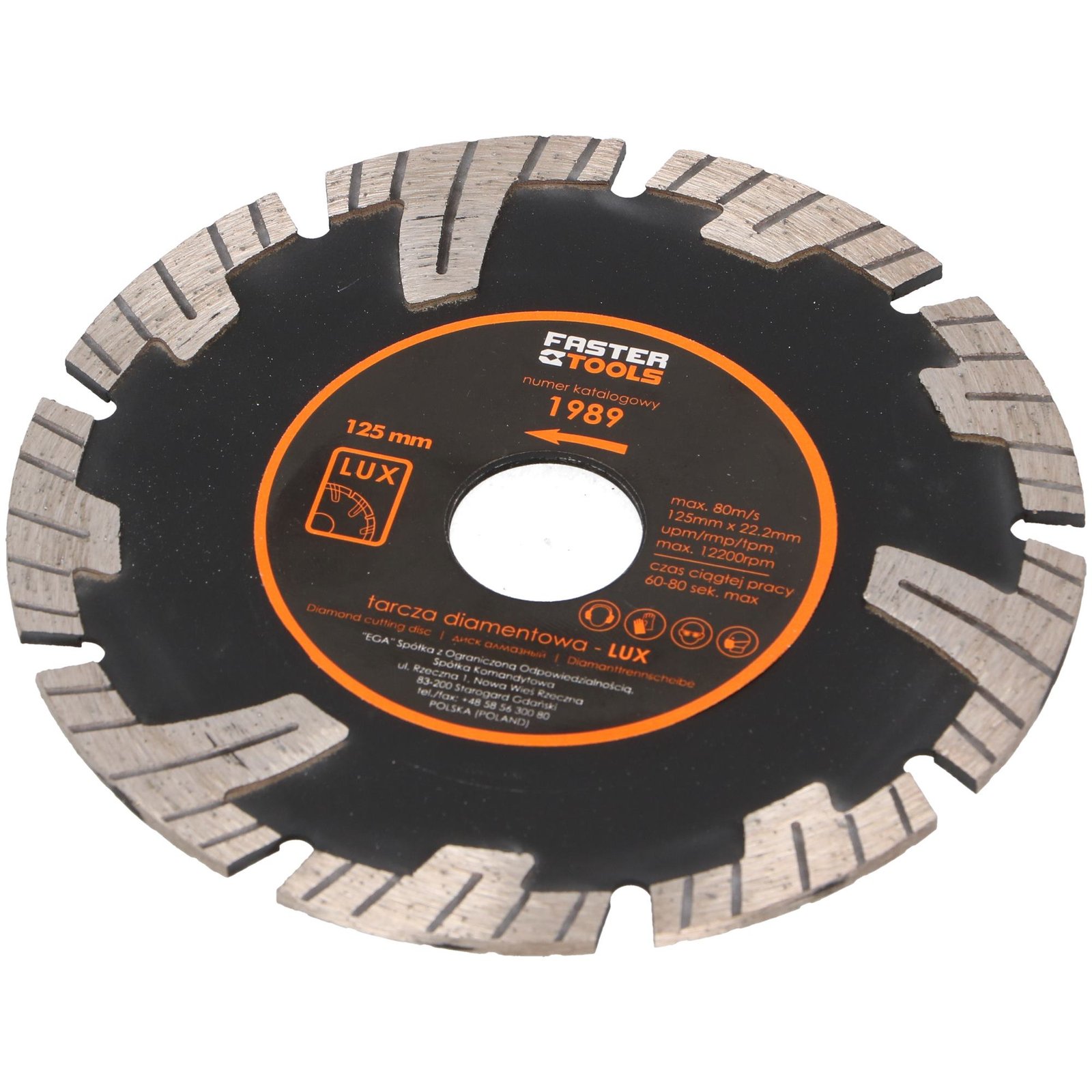 Teemantketas FASTER TOOLS 125x22,2mm SAMURAI