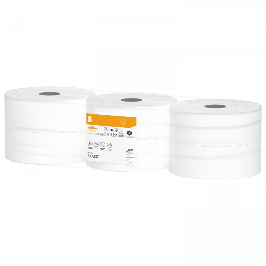 Tualettpaber rullis Satino HiCycle/ 2- kihti/6 x 380 m JT2, Satino by WEPA