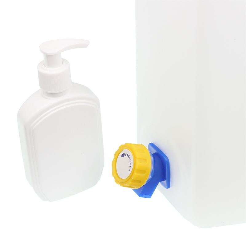 Vesi CONTAINER 10L - valge - CERTIFIED + SEPARATE DISPENSER + plastik kraan käepidemega keermeta AT THE BOTTOM