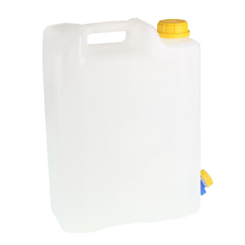 Vesi CONTAINER 20L - valge - CERTIFIED + plastik kraan käepidemega keermeta AT THE BOTTOM