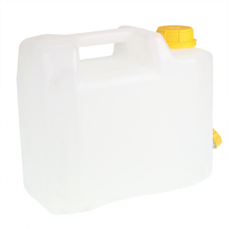 Vesi CONTAINER 5L - valge - CERTIFIED + plastik kraan käepidemega, keermeta, AT THE BOTTOM