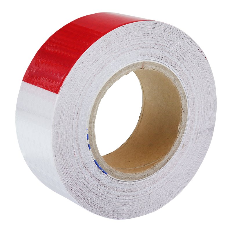 WARNING REFLECTIVE TAPE IN rull 25M valge-punane, CLASS 1, CONTOURED, DOT