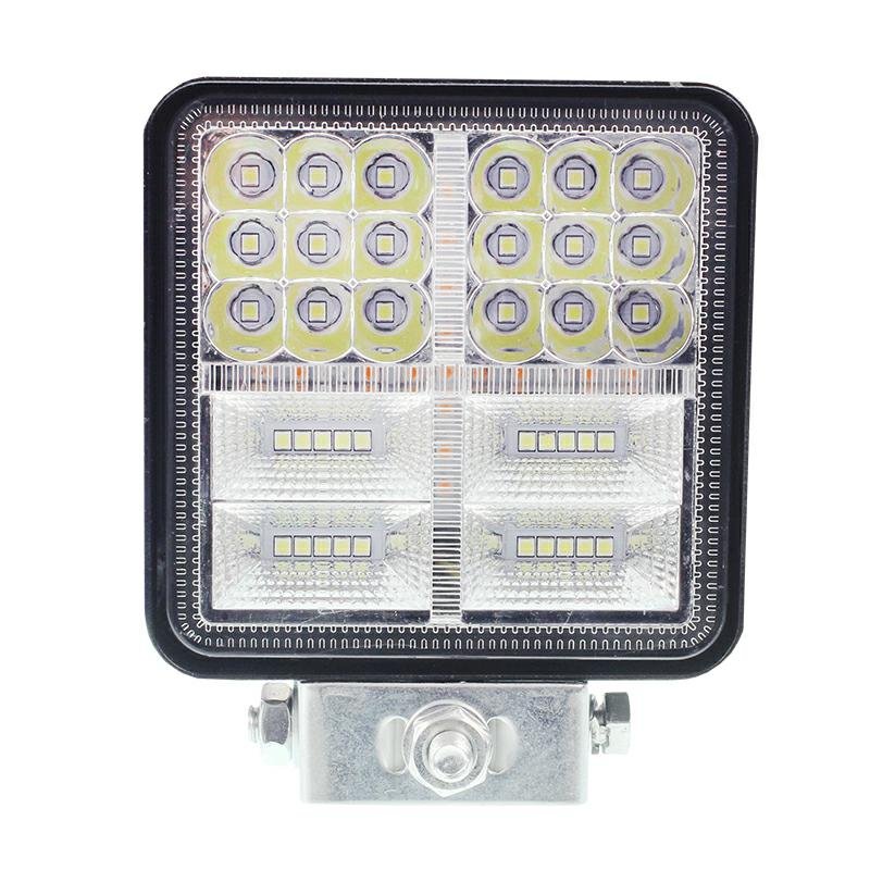 WORK LAMP, 38 LED + sisemine LEDS (kollane), nelikant FACE, 10-30V, 108x108X22MM