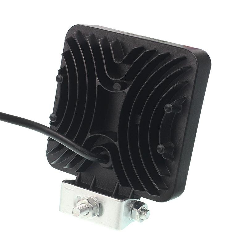 WORK LAMP, 38 LED + sisemine LEDS (kollane), nelikant FACE, 10-30V, 108x108X37MM