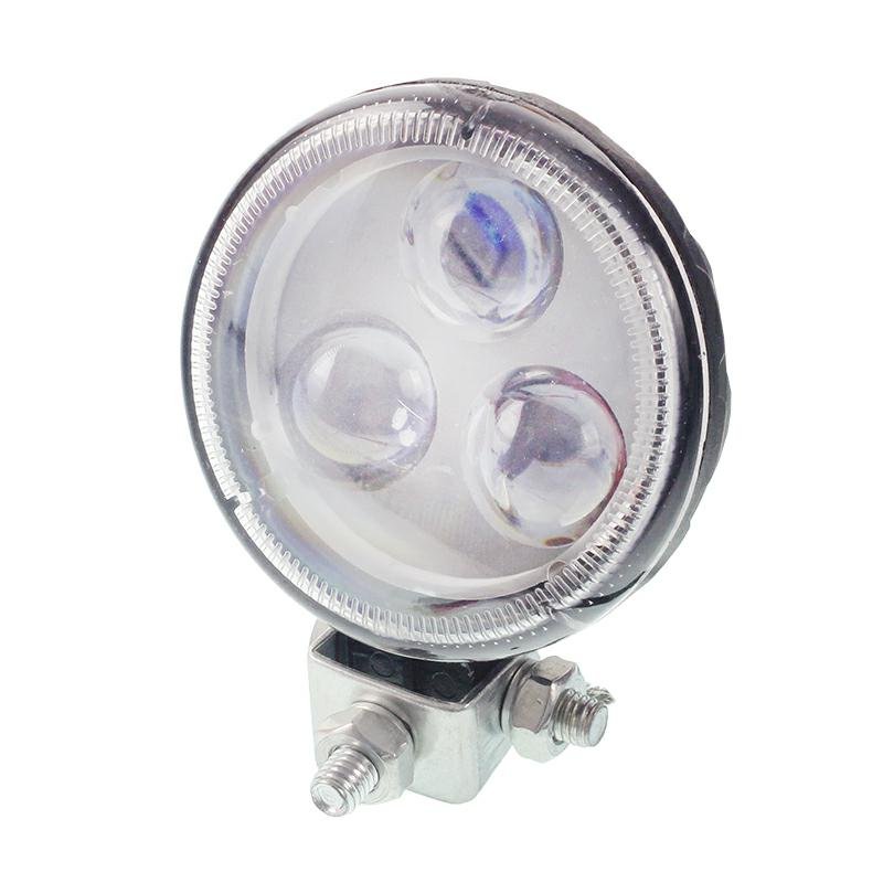 WORK LAMP, ROUND FACE, 3 LED, SILVER LENS, 10-30V, FI 83MM, ALUMIINIUMKORPUS
