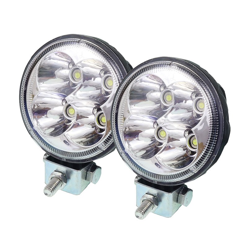 WORK LAMP, ROUND FACE, 4 LED 10-30V, FI 83MM, 2 T/KOMPLEKT, ALUMIINIUMKORPUS