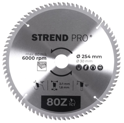 Saeketas Strend Pro TCT 254/80Tx30mm puidule | Tarvikud>Saekettad | STRENDPRO | Trollo.ee | Üle 10 000 toote