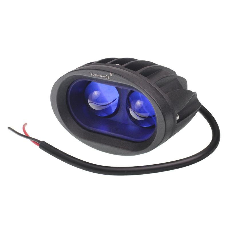 WORK LIGHT, OVAL FACE, 2 LED, kõrge OUTPUT, sinine, 10-30V, 2x10W, THICKNESS 55MM, alumiinium HOUSING