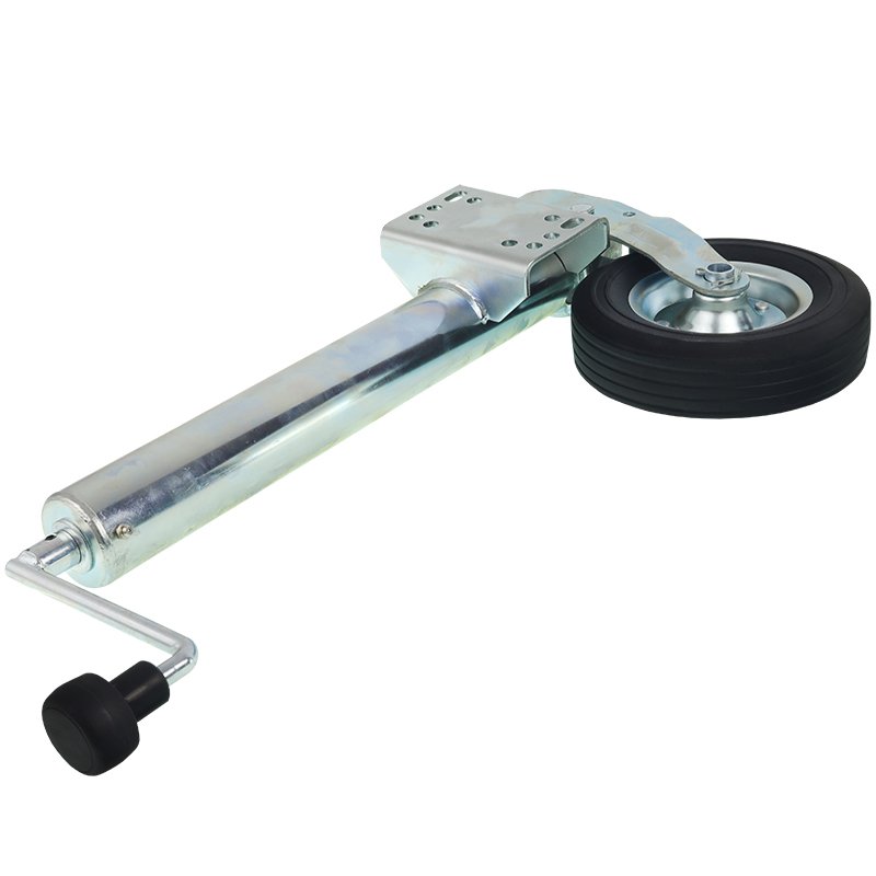 Haagise automaatne tugiratas 300KG, FI 60MM, 300MM pikendus käepidemega, terasveljega kummiratas, H MIN=540MM