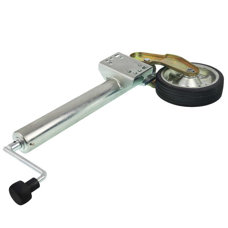 Haagise automaatne tugiratas 500KG, FI 60MM, 300MM pikendus käepidemega, terasveljega kummiratas, H MIN=570MM