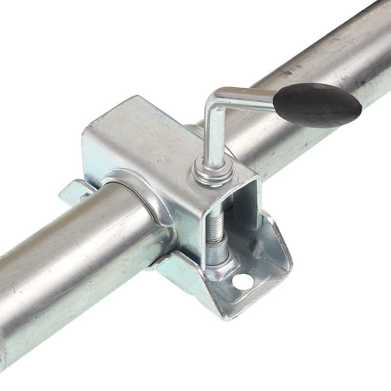 Haagise tugiratas 150KG - FI 48MM - pikendus 220MM kronsteiniga, terasveljega kummiratas, HMIN=500MM