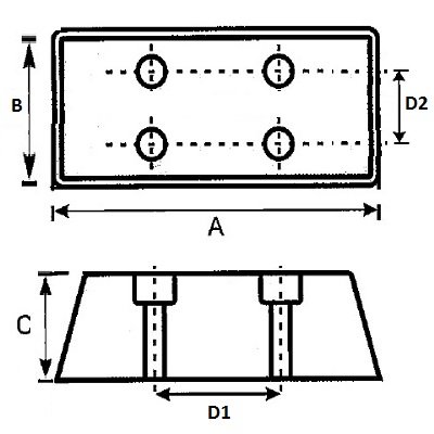 RUBBER BUMPER 160X120X75X75/60MM 4 RADA