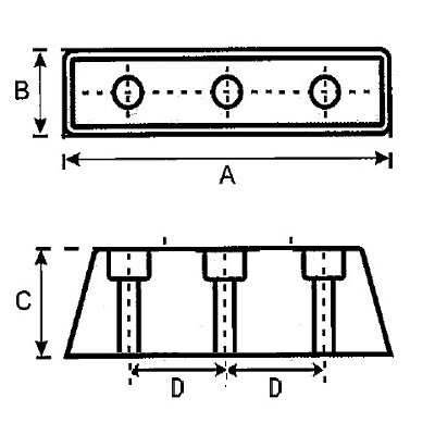 RUBBER BUMPER 300X52X60X115MM 3 AUKU