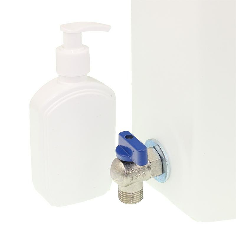 Vesi CONTAINER 10L - valge + SEPARATE DISPENSER + metall kraan koos keere, AT THE BOTTOM