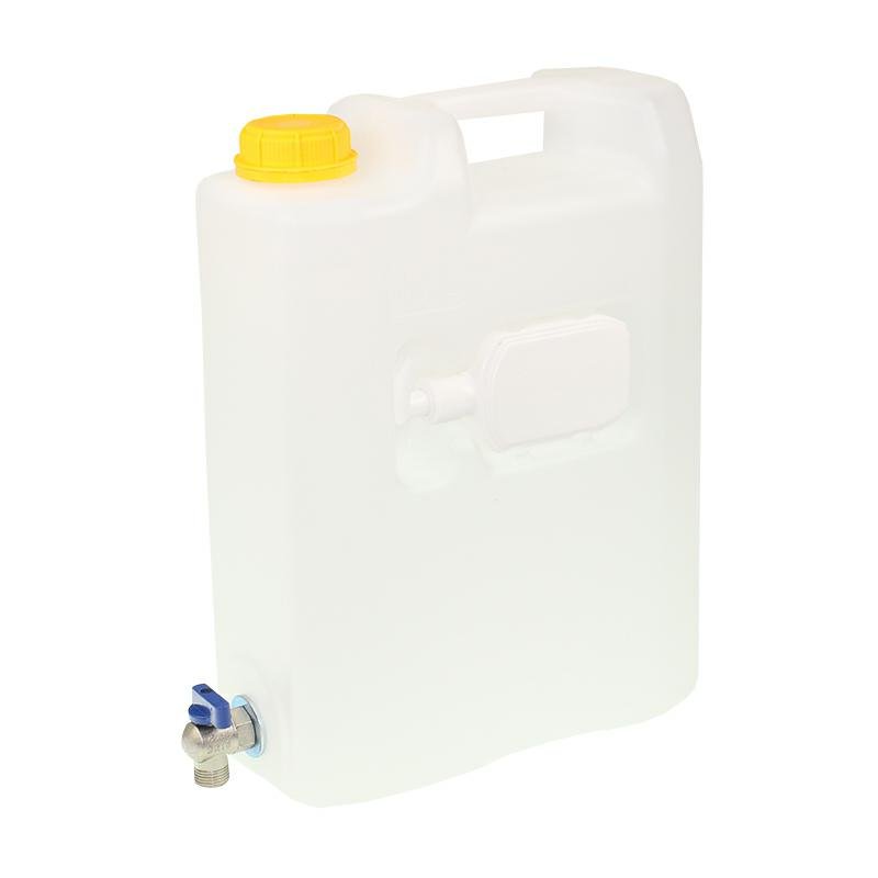 Vesi CONTAINER 10L - valge + SEPARATE DISPENSER + metall kraan koos keere, AT THE BOTTOM