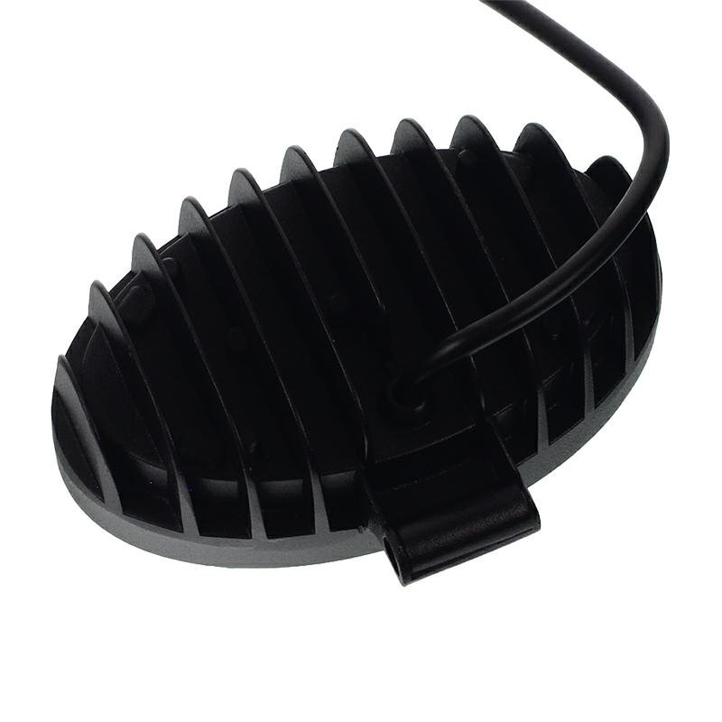 WORK LIGHT, OVAL FACE, 48 LEDS, W/O STROBE, kollane (sisemine) + valge (EXTERNAL) LIGHT, 10-30V, THICKNESS 48MM, alumiinium HOUSING