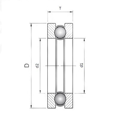 1-RIDA 51206 TÕUKEKUULLAAGER, 52X32/30X16MM