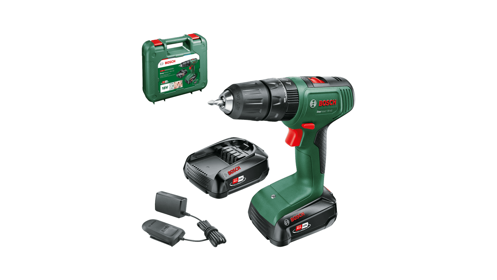 Akulööktrell Bosch EasyImpact 18V-40 + aku 2x2,0Ah