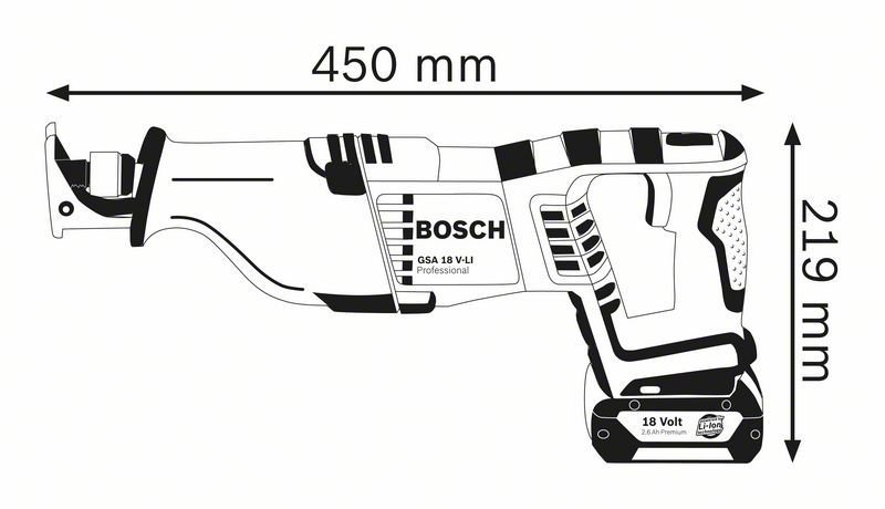 Akuotssaag Bosch GSA 18 V-LI (ilma aku ja laadijata)