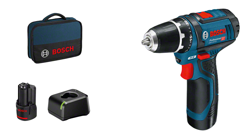 Akutrell Bosch GSR 12V-15 (2x2.0Ah + laadija)