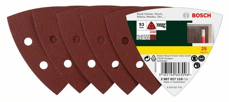 Delta lihvpaberid, 25 tk, 93mm, K240, 6 auku
