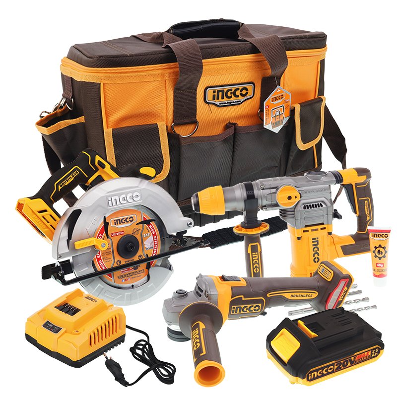 Komplekt: IMPACT HAMMER, CIRCULAR SAW, nurklihvija, aku, laadija + FREE BAG