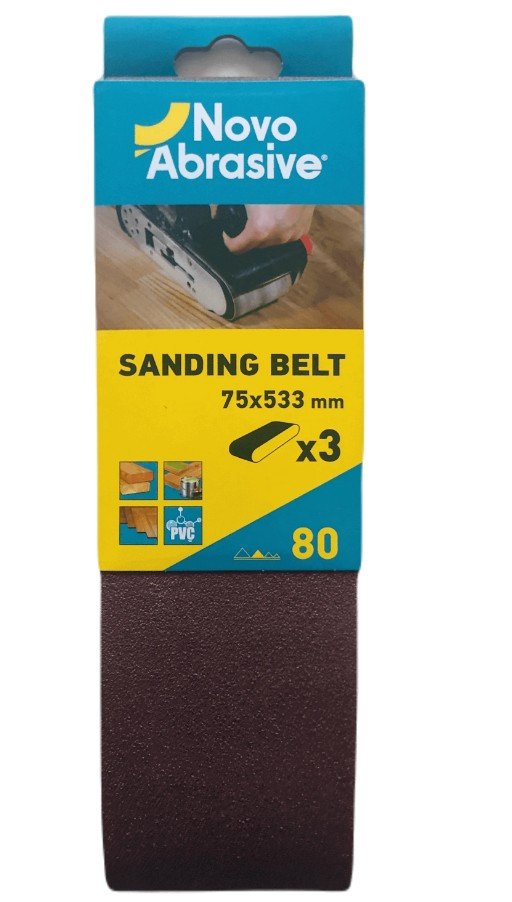 Lihvlint NovoAbrasive 75*533mm; A80; 3 tk pakendis