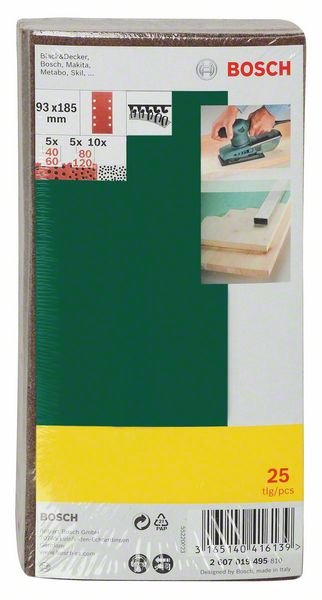 Lihvpaberid 93x185 mm, K 40 - 120, 25 tk