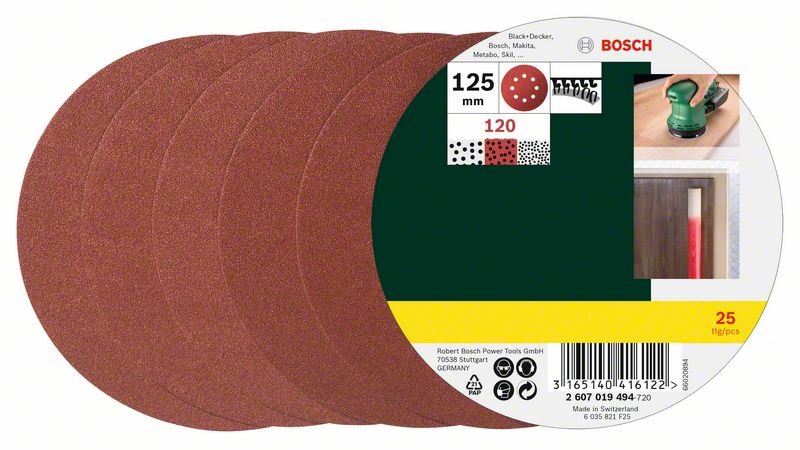 Lihvpaberid D 125 mm, K 120, 25 tk