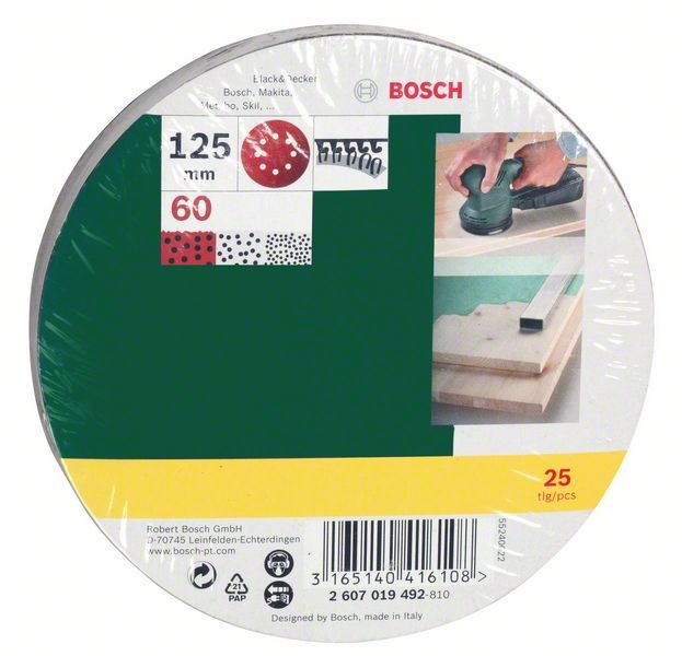 Lihvpaberid D 125 mm, K 60, 25 tk