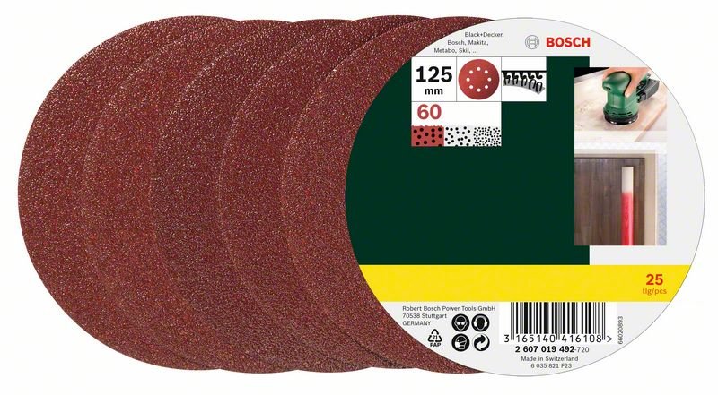Lihvpaberid D 125 mm, K 60, 25 tk