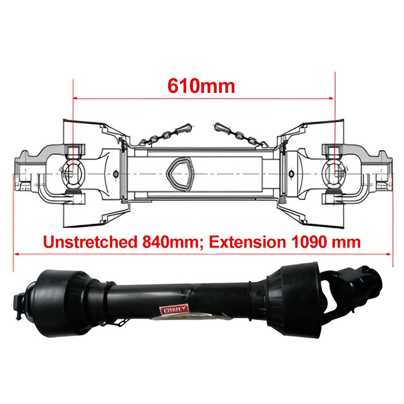 PTO VÕLL L= 610MM, TRAINGULAR 950 NM, 6 HAMMAST, U-LIIGEND 27X74,5