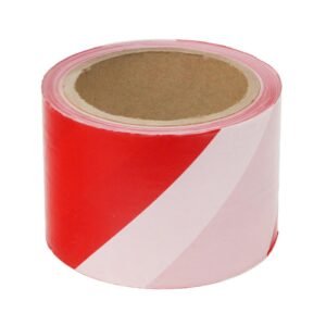 WARNING TAPE valge - punane L=100MB