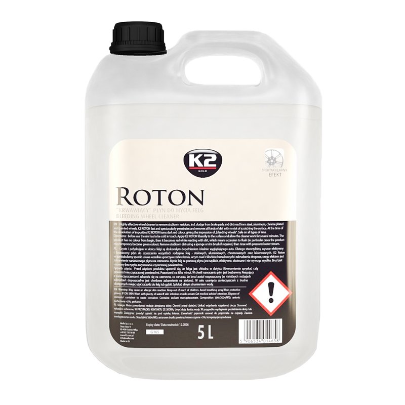 WHEEL CLEANER BLEEDING EFFECT - 5L K2 ROTON - punane