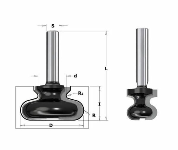 Sõrmfrees tõmbeliistule S=8mm, D=38,1mm, CMT