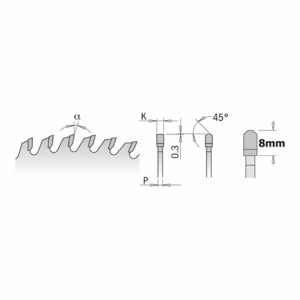 Saeketas Laminaatplaadile 160x2.2/1,6x20mm Z48 a=4° TCG INDU, CMT