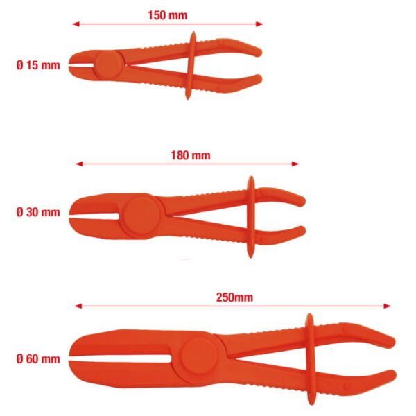 Vooliku kokkusurumise tangid, komplekt 3tk, 0-60mm, KS Tools