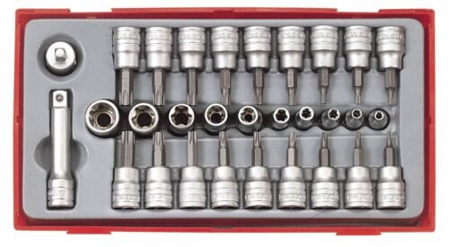 30-osaline TX-padrunikomplekt 1/4'' ja 3/8'' nelikantkinnitusega Teng Tools TTTX30 | Käsitööriistad>Torx -ja kuuskantvõtmed | Teng Tools | Trollo.ee | Üle 10 000 toote