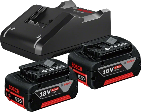 Aku Bosch GBA 18V 2x4.0Ah + laadija GAL 18V-40