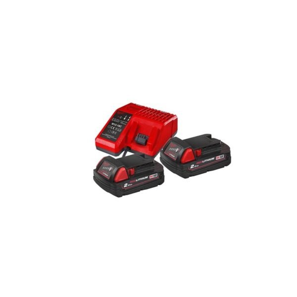 Aku ja laadija komplekt Milwaukee 2 x M18 B2 2,0Ah + laadija
