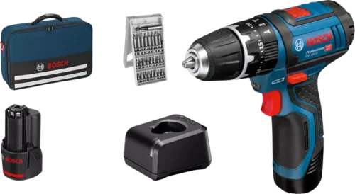 Akulöökpuurtrell Bosch GSB 12V-15 (ilma aku ja laadijata) + 25 osaline otsakute komplekt